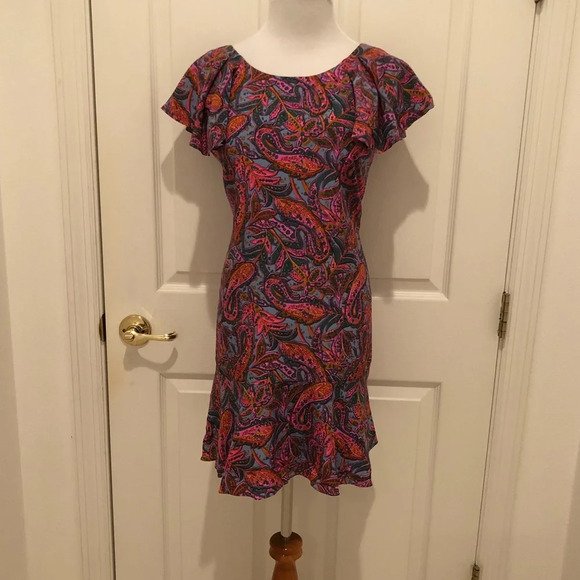 J. Crew Silk  Paisley Ruffle Dress - Picture 5 of 10